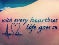 Heartbeat With Writing Tattoo
